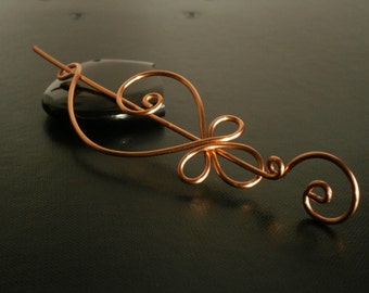 Celtic Shawl Pin, Scarf Pin, Sweater Brooch, Hair Pin, Knitting Accessories, Copper Wire pin