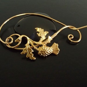 Scottish Thistle Brooch pin, Shawl Pin, Scarf Pin, Sweater Brooch, Knitting Accessories, Gold Wire pin image 4