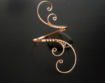 Copper Bracelet , Wire Cuff Bracelet, Arm cuff, Spiral Arm Band, Arm Bangle, Upper Arm Bracelet, Wire jewelry