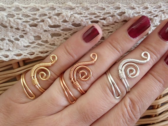 Adjustable Wire Ring Wire Wrapped Ring Silver Copper Gold 