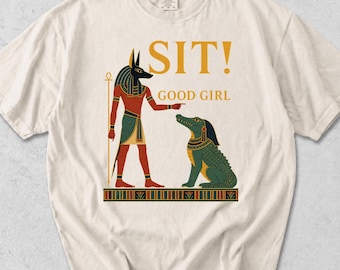 Anubis en Ammit Comfort Colors®-shirt, grappig T-shirt uit de Egyptische mythologie, cadeau uit het oude Egypte