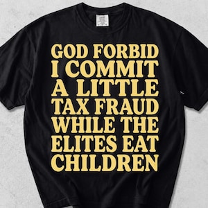 God Forbid I Commit a Little Tax Fraud Comfort Colors® Shirt, Funny Satirical Graphic Tee