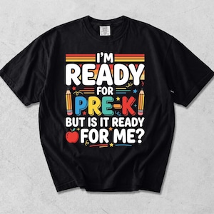 Redo för förskoleklass Comfort Colors® barn-T-shirt, rolig tillbaka till skolan-T-shirt, första dagen i förskolan-T-shirt, förskolestudentpresent