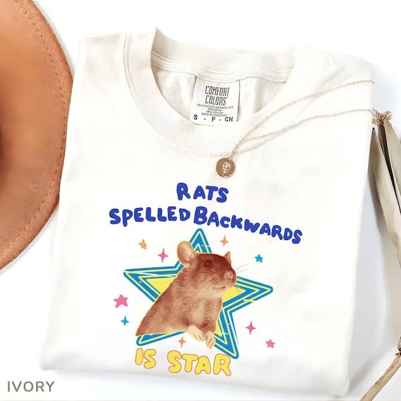 Rats Spelled Backwards Is Star Comfort Colors® Funny Rat Shirt, Weird Animal Meme Tee