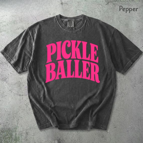 Retro Pickleball Shirt, Vintage Pickle-Baller Typography Tee, Comfort Colors® Pickleball Graphic T-Shirt