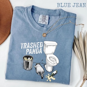 Comfort Colors® Trashed Panda Funny Drunk Raccoon T-Shirt, hilarious animal humor gift, vintage raccoon graphic tee