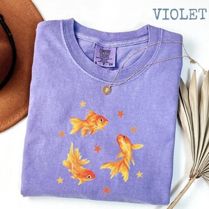 Goldfish T-Shirt, Star Aesthetic, Cute T-Shirt, Beachy Shirt, Grunge Y2K Tee, Cool Vintage Retro T-Shirt Gift, Comfort Colors Unisex T-Shirt image 7