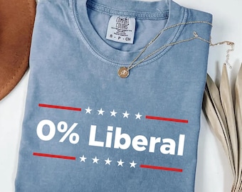 0% Liberal Comfort Colors® Funny Statement Shirt, Bold Retro Conservative Tee