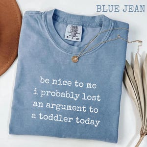 Comfort Colors® Be Nice to Me I Probably Lost an Argument to a Toddler Today T-Shirt, funny parenting humor Gift