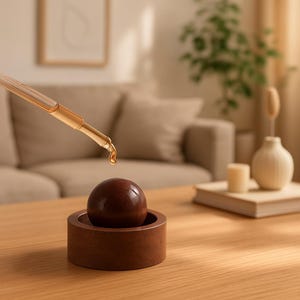 Mini Wooden Essential Oil Diffuser Walnut Wood Diffuser Fragrance Holder Home Accessory Air Freshener Aromatherapy