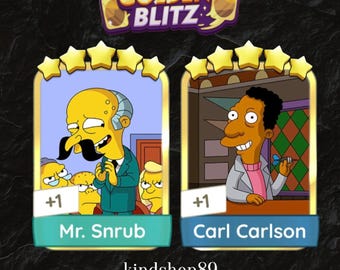 Mr. Snrub & Carl Carlson- Golden Blitz sticker 5 Star - 2 card