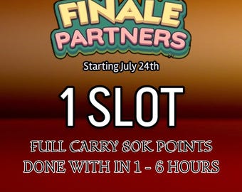 Monopoly GO Finale Partners 1 Slot Full Carry 80k Points (1-5 Hours)