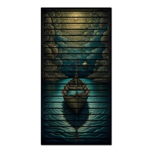 3D Carved Wood Wall Art, Serrated Panel, UV Print, Floating Decor