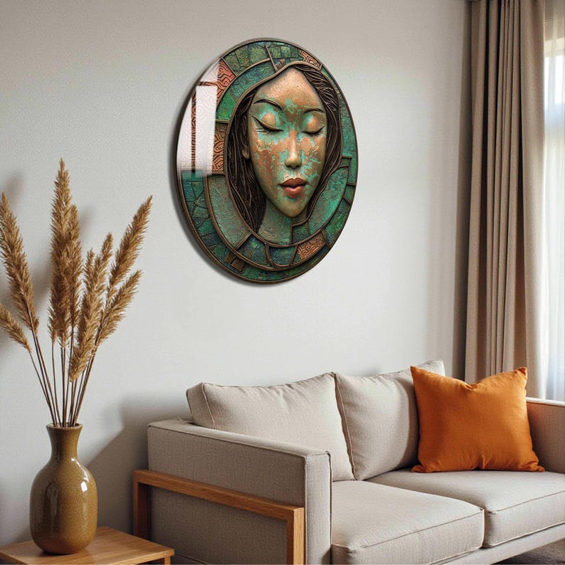 Tempered Glass Wall Art With Colorful Round Patterns for Modern Living ...