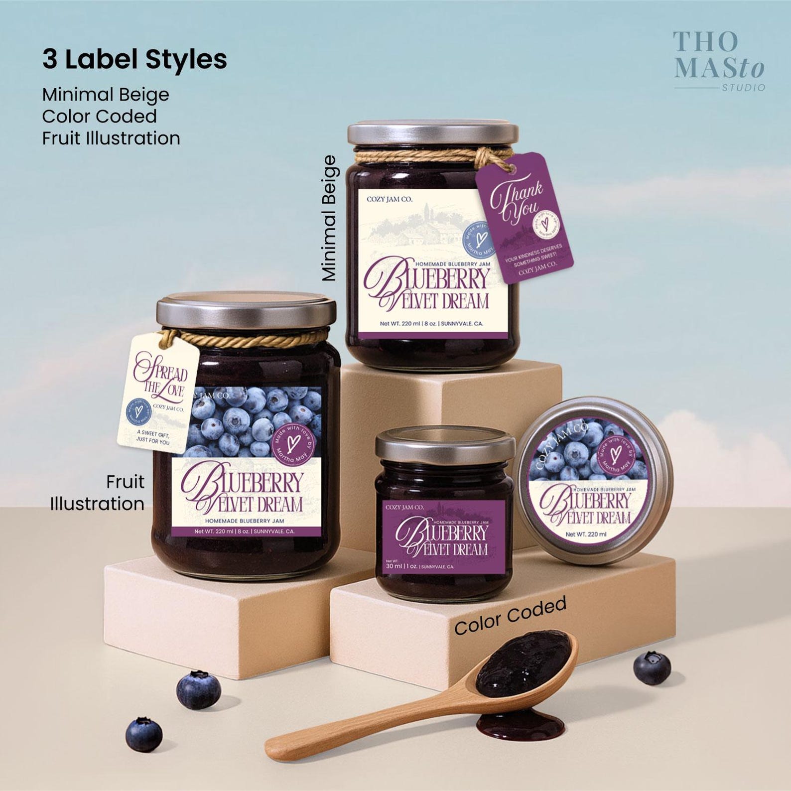 Editable Jam Label Template: Printable Jar Stickers, Canva Bundle - Etsy