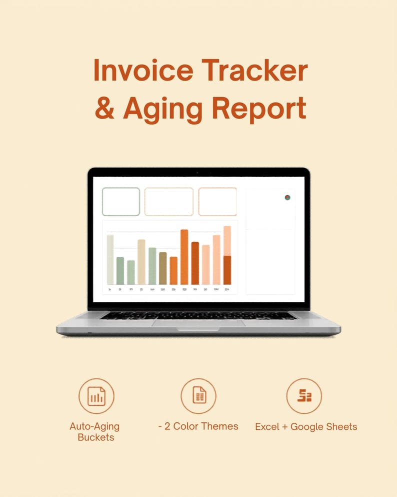 Invioce Graph Invoice Tracker Spreadsheet With Aging Report | Freelancer Invoice ...