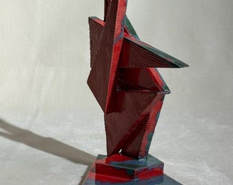 Futurist sculpture in glazed ceramic, unique piece