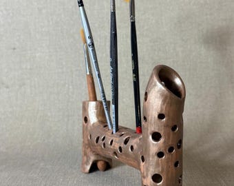 Home Totem – Bronze Ceramic Storage Sculpture, Handmade, One-of-a-Kind Piece