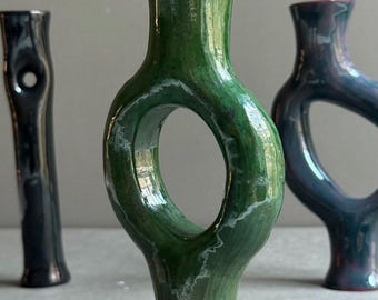Visitor I - Glazed ceramic sculpture, unique piece