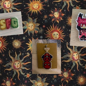 Custom Cross Stitch Keychain/Pin || ! See description !