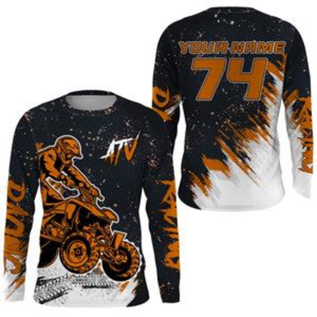 Custom ATV Racing Jersey for Men, Personalized Quad Bike Long Sleeve ...