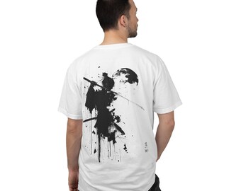 Japanese Samurai T-shirt – Sumi-e Warrior Tee, Edo Japan Style Shirt, Ninja Gift, Asian Streetwear