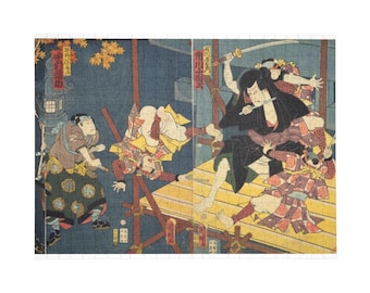 Rompecabezas japonés Ukiyoe Goemon Ishikawa de Utagawa Kunimasa Ichikawa Kodanji Hayano Yatoji Nakamura Fukusuke Rompecabezas artístico de 1000 piezas