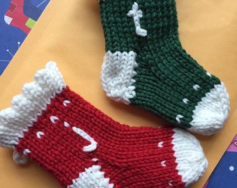 Mini Stocking - Personalized, knit stocking