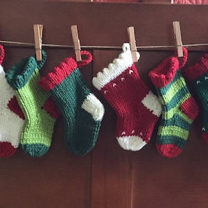12 Days of Christmas Stockings, hand knit mini stockings
