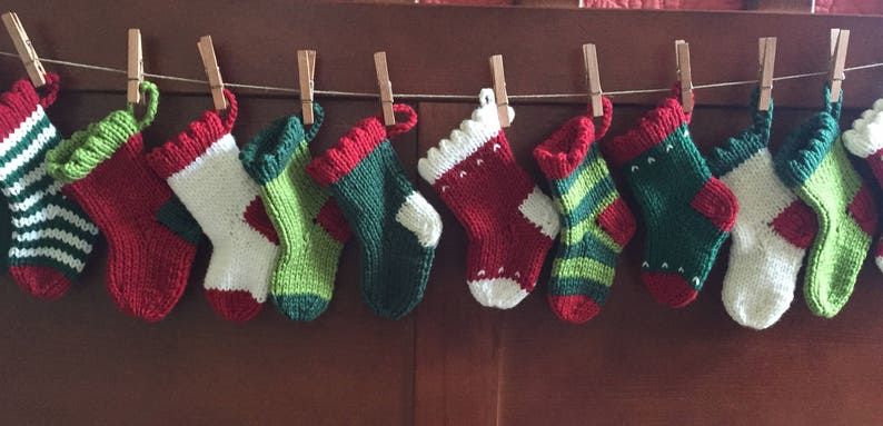 Advent Calendar 24 hand knit mini stockings image 2