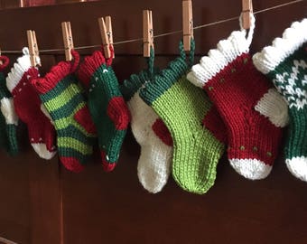 Advent Calendar - 24 hand knit mini stockings