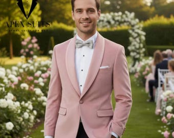 Men Suit Light Pink Tuxedo Suit 2 Piece: Luxury Formal Fashion Dinner Suits