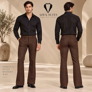 1970s Striped Pants Mens 30 - Etsy