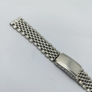 Bracelet montre vintage en acier inoxydable avec perles de riz de 18 mm, fabrication suisse