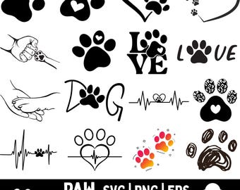 Huella de pata SVG, huella de perro SVG, perro SVG, pata SVG, pata SVG, pata de animal SVG, pata de gato SVG, archivo de corte de huella de pata de perro, archivo de corte de huella de pata, huella de animal SVG