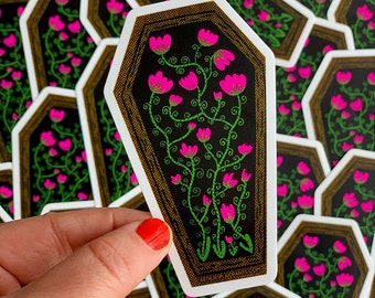 Flower casket sticker