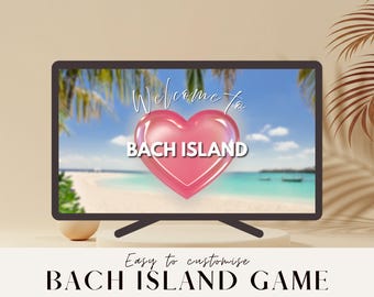 Juego de intercambio de género de la Isla Bach para despedidas de soltera, descarga instantánea y editable en Canva (digital)