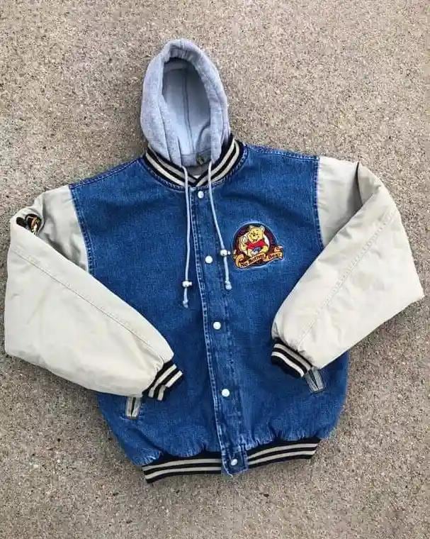 Winnie the Pooh Denim Varsity Jacket - Etsy