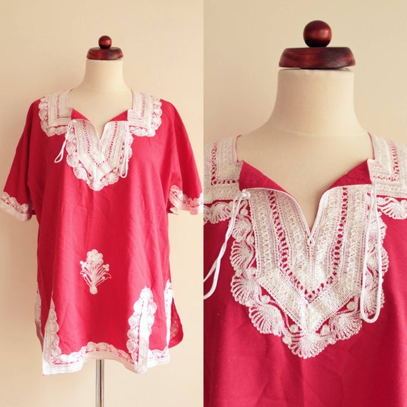 red peasant blouse