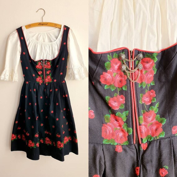 Vintage Dirndl Dress - Original Strasser Dirndl Mü