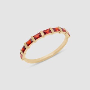 Anillo de boda de rubí, anillo de boda de eternidad para mujer, anillo apilable de rubí, anillo de aniversario, anillo de regalo de cumpleaños