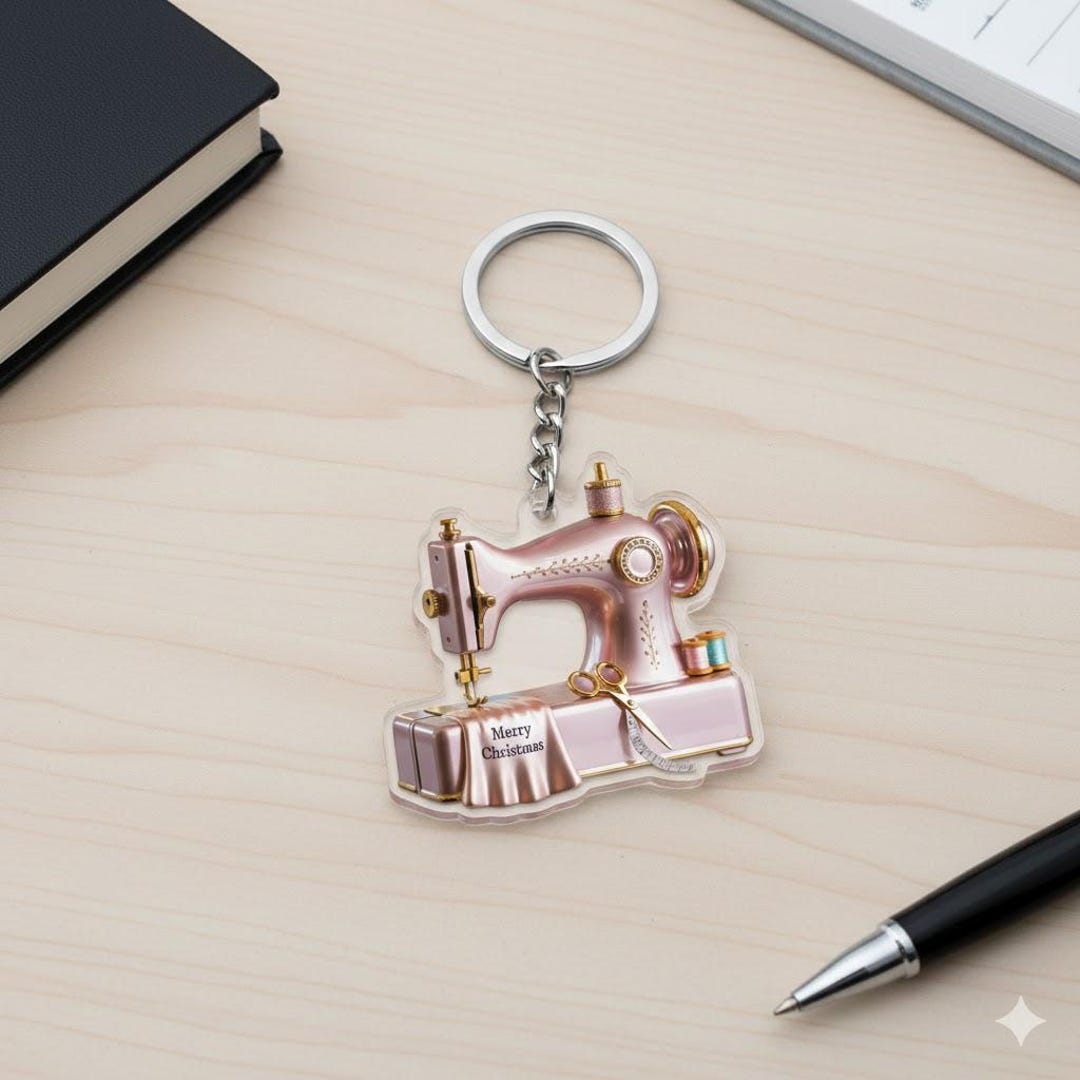 Personalized Sewing Machine Keychain, Custom Name Acrylic Sewing ...
