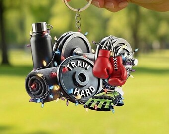 Llavero acrílico personalizado de rata de gimnasio, llavero de fitness con nombre personalizado, regalo para amantes del entrenamiento y entrenadores.