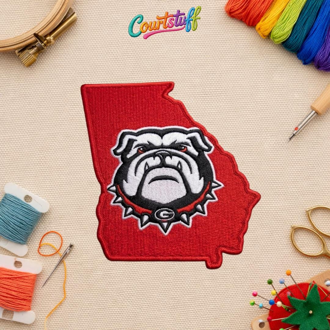 Toppa Ricamata Georgia Bulldogs Ferro 3,5x3 Pollici - Fantastica Per Personalizzare - Foto 5