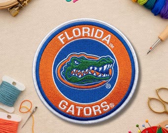 Parche bordado termoadhesivo estilo Florida Gators – Parche vintage con el logo de los Gators estilo universitario para chaqueta, sombrero o mochila.