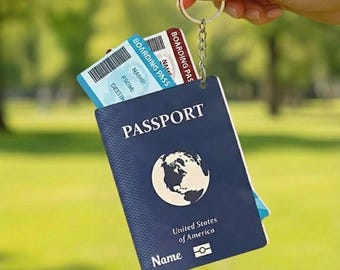 Llavero acrílico con pasaporte personalizado, llavero de aventura de viaje personalizado, regalo para viajeros apasionados