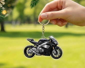 Llavero de motocicleta personalizado de acrílico, llavero deportivo con nombre personalizado, regalo para entusiastas de las motocicletas.