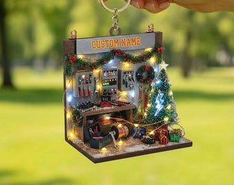 Llavero de electricista personalizado, llavero acrílico de electricista con nombre personalizado y herramientas, regalo único para él