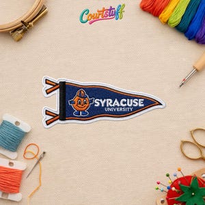 Vintage Syracuse University Embroidered Iron-On Patch – Mascot Orange Banner Flag Patch for Jacket Hat Backpack