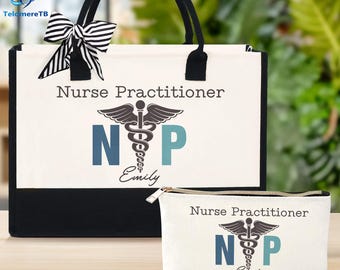 Nurse Practitioner Tote Bag, Personalized NP Nurse Tote Bag, NP Nurse Gift, Nurse Practitioner Gifts, Lpn Gift, NP Graduation Gift For Women